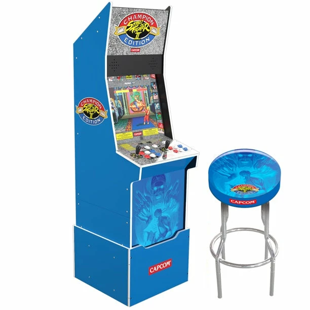 ShopHippo Arcade1UP Street Fighter II Big Blue Arcade With Riser And Exclusive Stool Bundle 3 ShopHippo Arcade1UP Street Fighter II Big Blue Arcade With Riser And Exclusive Stool Bundle