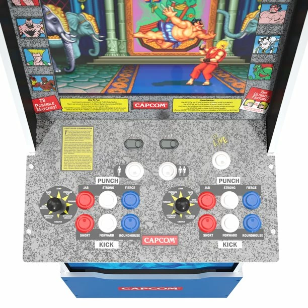 ShopHippo Arcade1UP Street Fighter II Big Blue Arcade With Riser And Exclusive Stool Bundle 9 ShopHippo Arcade1UP Street Fighter II Big Blue Arcade With Riser And Exclusive Stool Bundle