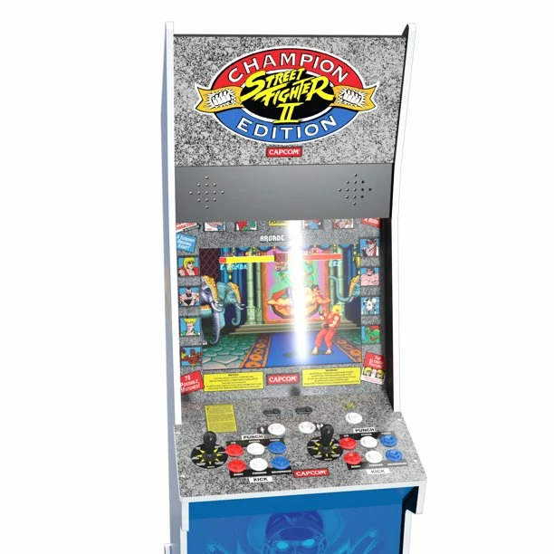 ShopHippo Arcade1UP Street Fighter II Big Blue Arcade With Riser And Exclusive Stool Bundle 10 ShopHippo Arcade1UP Street Fighter II Big Blue Arcade With Riser And Exclusive Stool Bundle
