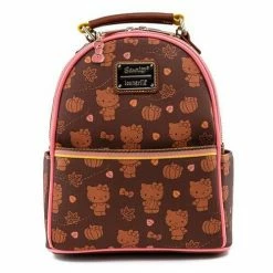 New LOUNGEFLY HELLO KITTY - PUMPKIN SPICE AOP CONVERTIBLE MINI BACKPACK