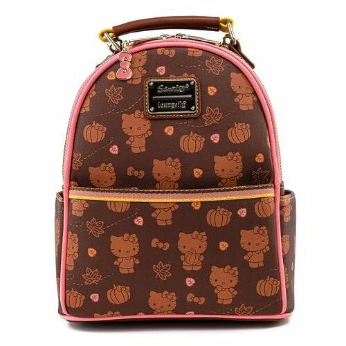 New LOUNGEFLY HELLO KITTY - PUMPKIN SPICE AOP CONVERTIBLE MINI BACKPACK 3 New LOUNGEFLY HELLO KITTY - PUMPKIN SPICE AOP CONVERTIBLE MINI BACKPACK