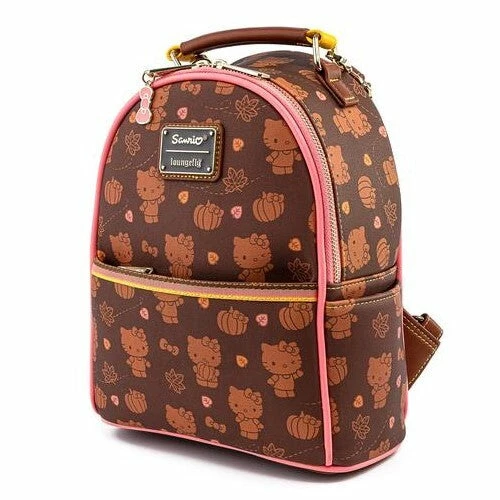 New LOUNGEFLY HELLO KITTY - PUMPKIN SPICE AOP CONVERTIBLE MINI BACKPACK 6 New LOUNGEFLY HELLO KITTY - PUMPKIN SPICE AOP CONVERTIBLE MINI BACKPACK