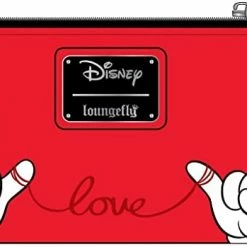 LOUNGEFLY Mickey+Minnie Valentines Flap Wallet New
