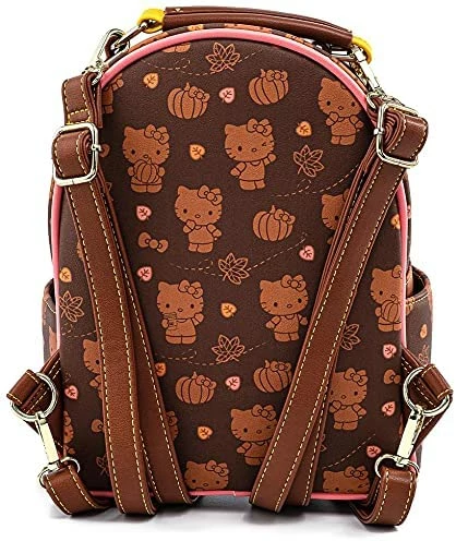 New LOUNGEFLY HELLO KITTY - PUMPKIN SPICE AOP CONVERTIBLE MINI BACKPACK 4 New LOUNGEFLY HELLO KITTY - PUMPKIN SPICE AOP CONVERTIBLE MINI BACKPACK