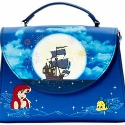 LOUNGEFLY DISNEY THE LITTLE MERMAID ARIEL FIREWORKS CROSS BODY BAG New