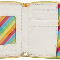 LOUNGEFLY Disney Sequin Rainbow Minnie Mouse Zip Around Wallet New