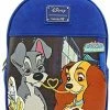 LOUNGEFLY Disney The Lady And The Tramp Mini Backpack New 1 LOUNGEFLY Disney The Lady And The Tramp Mini Backpack New