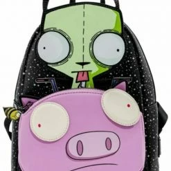 ShopHippo New LOUNGEFLY Nickelodeon Invader Zim Gir Pig Doom Womens Double Strap Shoulder Bag Purse