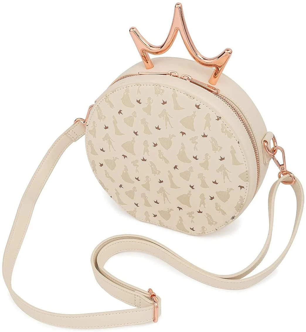 New LOUNGEFLY Disney Ultimate Princess Metal Crown Crossbody 7 New LOUNGEFLY Disney Ultimate Princess Metal Crown Crossbody