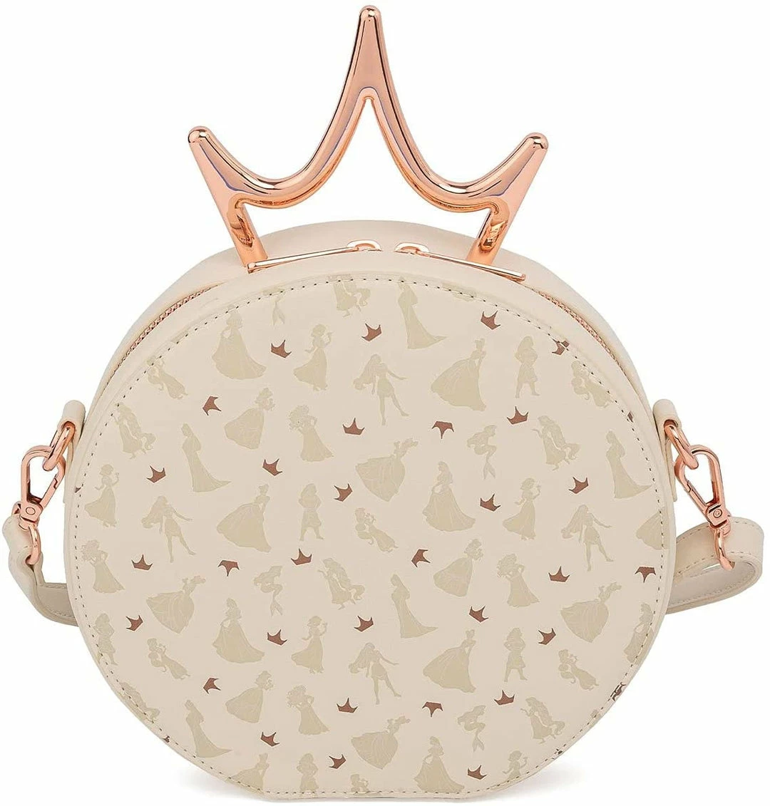 New LOUNGEFLY Disney Ultimate Princess Metal Crown Crossbody 4 New LOUNGEFLY Disney Ultimate Princess Metal Crown Crossbody