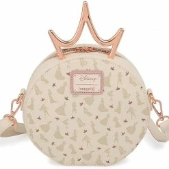 New LOUNGEFLY Disney Ultimate Princess Metal Crown Crossbody