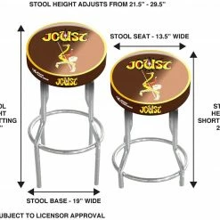 ShopHippo ARCADE1UP Stool Adjustable Height 21.5 Inches To 29.5 Inches (Joust)