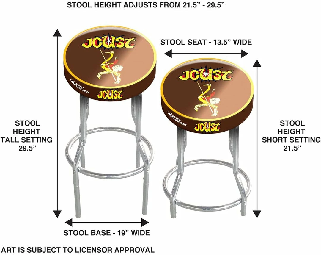 ShopHippo ARCADE1UP Stool Adjustable Height 21.5 Inches To 29.5 Inches (Joust) 4 ShopHippo ARCADE1UP Stool Adjustable Height 21.5 Inches To 29.5 Inches (Joust)