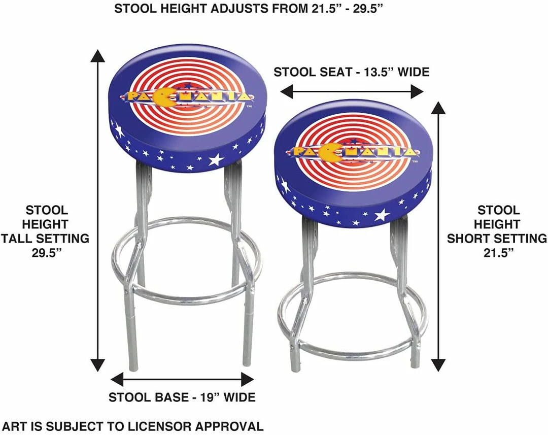 ShopHippo ARCADE1UP Stool Adjustable Height 21.5 Inches To 29.5 Inches (Pac Mania) New 5 ShopHippo ARCADE1UP Stool Adjustable Height 21.5 Inches To 29.5 Inches (Pac Mania) New