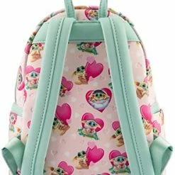 LOUNGEFLY Mandalorian Grogu Valentines Mini Backpack New