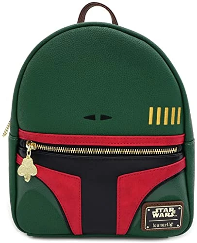 LOUNGEFLY Star Wars Boba Fett Faux Leather Mini Backpack New 3 LOUNGEFLY Star Wars Boba Fett Faux Leather Mini Backpack New