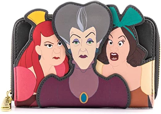 New LOUNGEFLY Disney Villains Scene Evil Stepmother And Stepsisters Faux Leather Wallet 3 New LOUNGEFLY Disney Villains Scene Evil Stepmother And Stepsisters Faux Leather Wallet