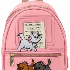 New LOUNGEFLY Disney Aristocats Piano Kitties Womens Double Strap Shoulder Bag Purse
