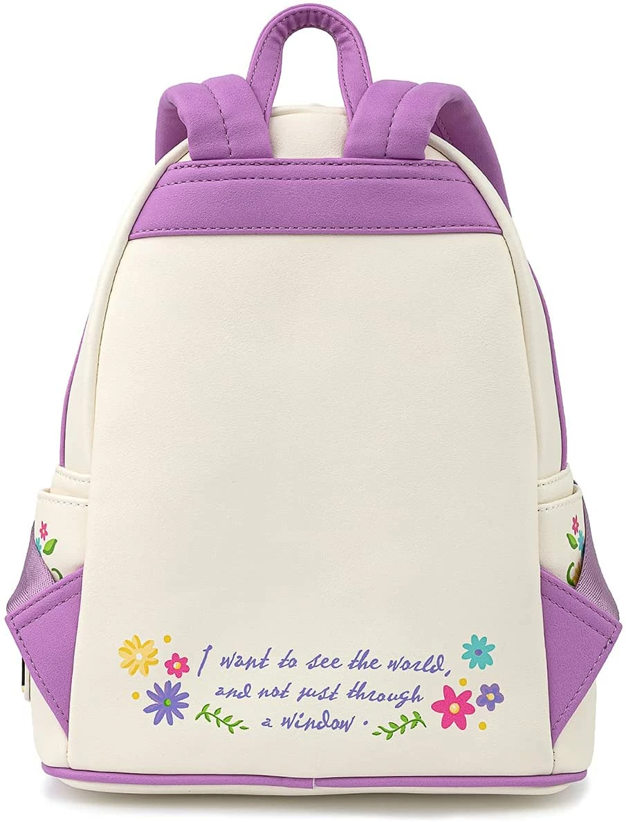 LOUNGEFLY Disney Tangled Tower Scene Womens Double Strap Shoulder Bag Purse 7 LOUNGEFLY Disney Tangled Tower Scene Womens Double Strap Shoulder Bag Purse