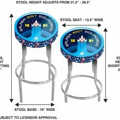 ShopHippo ARCADE1UP Stool Adjustable Height 21.5 Inches To 29.5 Inches (Galaga)