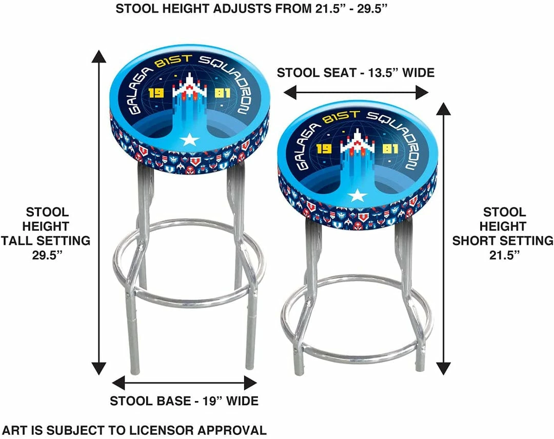 ShopHippo ARCADE1UP Stool Adjustable Height 21.5 Inches To 29.5 Inches (Galaga) 4 ShopHippo ARCADE1UP Stool Adjustable Height 21.5 Inches To 29.5 Inches (Galaga)