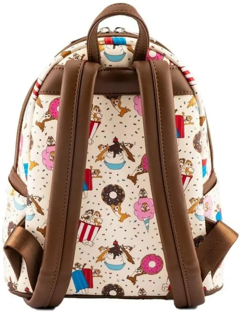 LOUNGEFLY Disney Chip And Dale Snackies All Over Print Womens Double Strap Shoulder Bag Purse 4 LOUNGEFLY Disney Chip And Dale Snackies All Over Print Womens Double Strap Shoulder Bag Purse