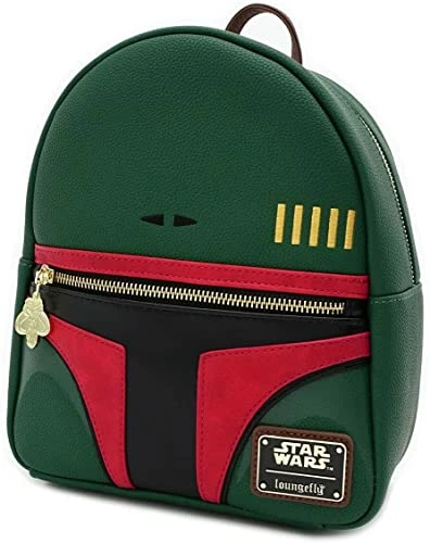 LOUNGEFLY Star Wars Boba Fett Faux Leather Mini Backpack New 6 LOUNGEFLY Star Wars Boba Fett Faux Leather Mini Backpack New