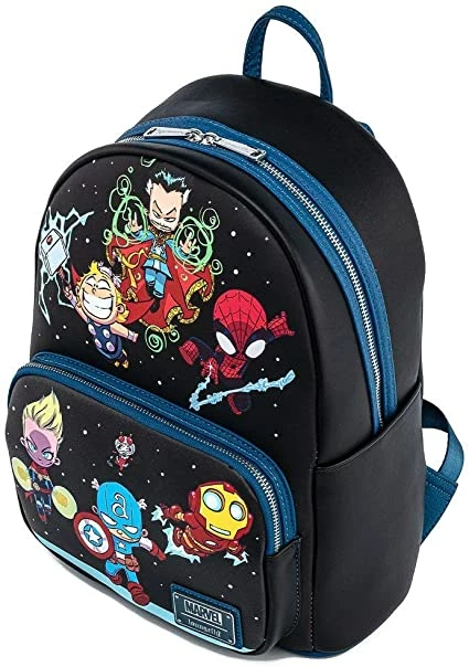 LOUNGEFLY Marvel Sy Chibi Group Double Strap Shoulder Bag 8 LOUNGEFLY Marvel Sy Chibi Group Double Strap Shoulder Bag