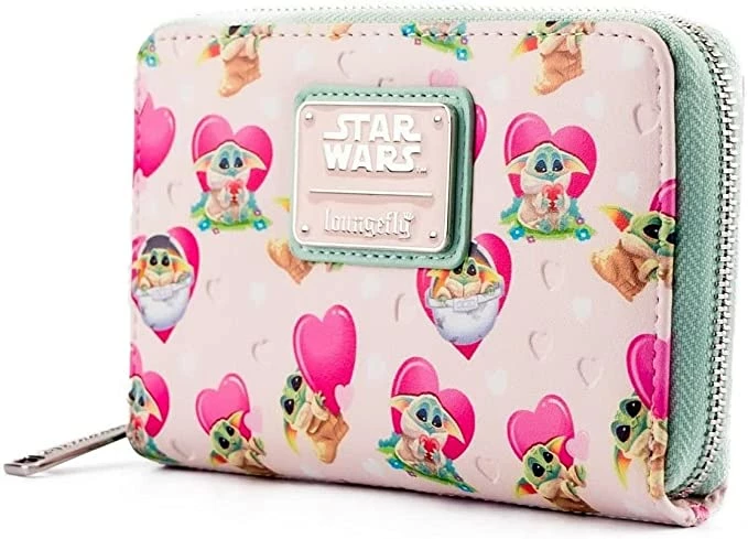 New LOUNGEFLY Mandalorian Grogu Vlntns Zip Around Wallet 6 New LOUNGEFLY Mandalorian Grogu Vlntns Zip Around Wallet