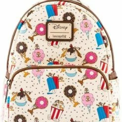 LOUNGEFLY Disney Chip And Dale Snackies All Over Print Womens Double Strap Shoulder Bag Purse