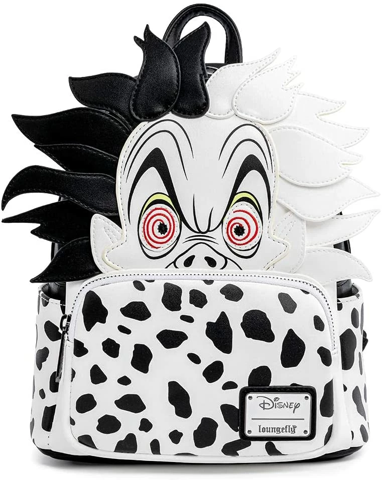LOUNGEFLY Disney Villains Cruella De Vil Spots Cosplay Womens Double Strap Shoulder Bag Purse 3 LOUNGEFLY Disney Villains Cruella De Vil Spots Cosplay Womens Double Strap Shoulder Bag Purse