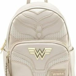 New LOUNGEFLY X DC Comics Wonder Woman Metallic Cosplay Mini Backpack