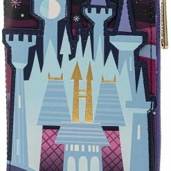 LOUNGEFLY Disney Cinderella Castle Series Flap Wallet New