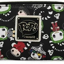 New POP BY LOUNGEFLY BEETLEJUICE AOP ZIPAROUND WALLET