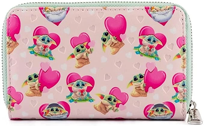 New LOUNGEFLY Mandalorian Grogu Vlntns Zip Around Wallet 4 New LOUNGEFLY Mandalorian Grogu Vlntns Zip Around Wallet