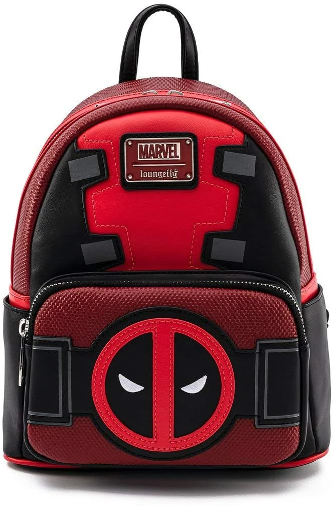 LOUNGEFLY Deadpool Merc With A Mouth Cosplay Womens Double Strap Shoulder Bag Purse New 3 LOUNGEFLY Deadpool Merc With A Mouth Cosplay Womens Double Strap Shoulder Bag Purse New