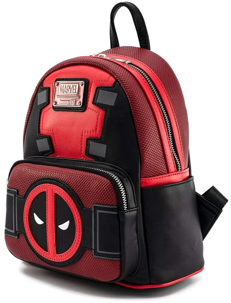 LOUNGEFLY Deadpool Merc With A Mouth Cosplay Womens Double Strap Shoulder Bag Purse New 6 LOUNGEFLY Deadpool Merc With A Mouth Cosplay Womens Double Strap Shoulder Bag Purse New