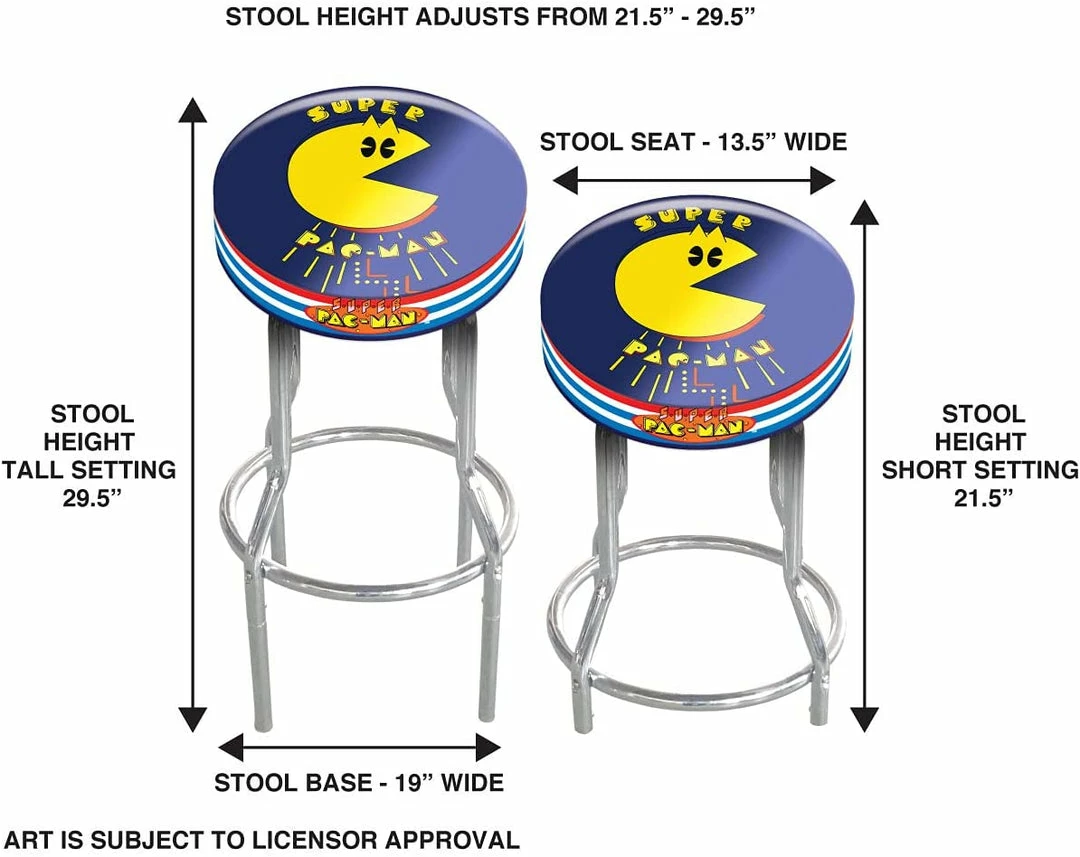ShopHippo ARCADE1UP Stool Adjustable Height 21.5 Inches To 29.5 Inches (Super Pac Man) 5 ShopHippo ARCADE1UP Stool Adjustable Height 21.5 Inches To 29.5 Inches (Super Pac Man)
