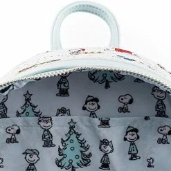 LOUNGEFLY Peanuts Happy Holidays All Over Print Womens Double Strap Shoulder Bag Purse 9 LOUNGEFLY Peanuts Happy Holidays All Over Print Womens Double Strap Shoulder Bag Purse