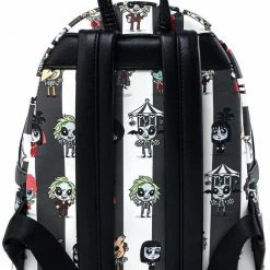 New LOUNGEFLY Beetlejuice Chibi All Over Print Womens Double Strap Shoulder Bag Purse