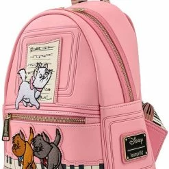 New LOUNGEFLY Disney Aristocats Piano Kitties Womens Double Strap Shoulder Bag Purse