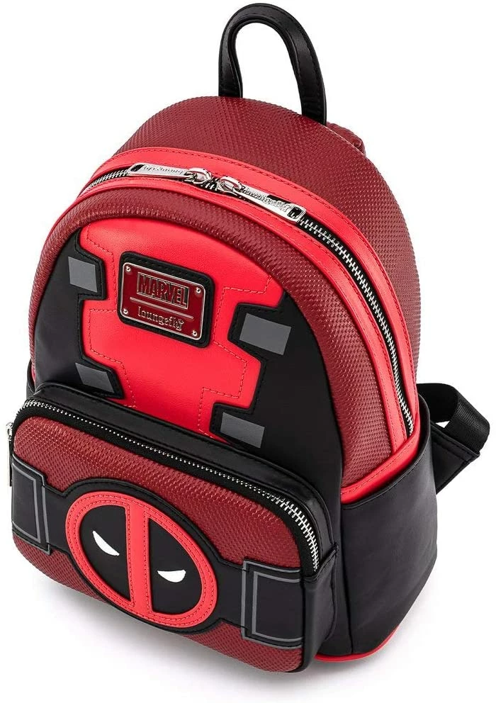 LOUNGEFLY Deadpool Merc With A Mouth Cosplay Womens Double Strap Shoulder Bag Purse New 7 LOUNGEFLY Deadpool Merc With A Mouth Cosplay Womens Double Strap Shoulder Bag Purse New