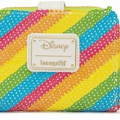 LOUNGEFLY Disney Sequin Rainbow Minnie Mouse Zip Around Wallet New