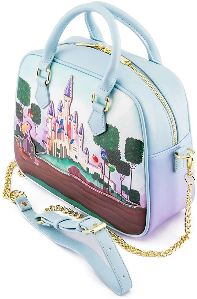 LOUNGEFLY Disney Princess Castle Sleeping Beauty Crossbody New 6 LOUNGEFLY Disney Princess Castle Sleeping Beauty Crossbody New