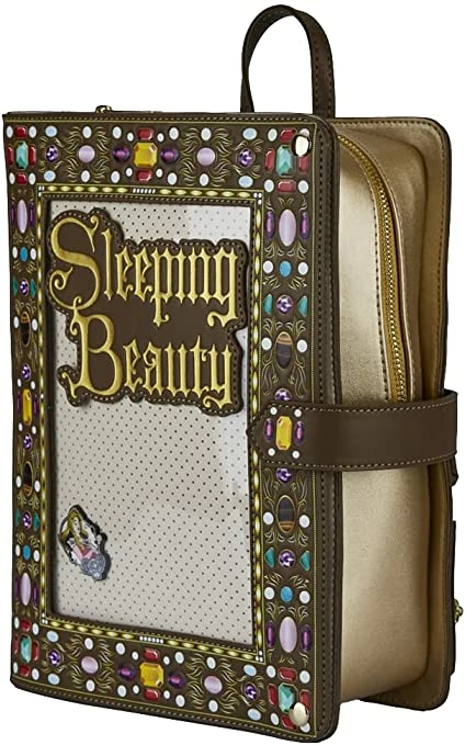 LOUNGEFLY Disney Sleeping Beauty Collector Pin Women's Double Strap Shoulder Bag Purse 4 LOUNGEFLY Disney Sleeping Beauty Collector Pin Women's Double Strap Shoulder Bag Purse