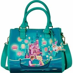 LOUNGEFLY Tangled Rapunzel Castle Glow In The Dark Crossbody Bag