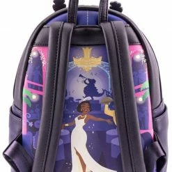 New LOUNGEFLY Disney Princess And The Frog Tiana's Place Womens Double Strap Shoulder Bag Purse