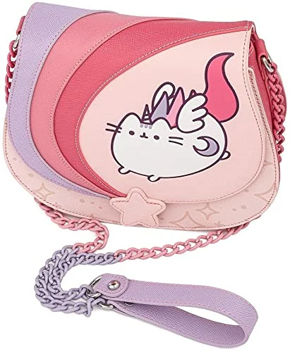 LOUNGEFLY Pusheen Unicorn Ombre Chain Strap Crossbody Bag 6 LOUNGEFLY Pusheen Unicorn Ombre Chain Strap Crossbody Bag