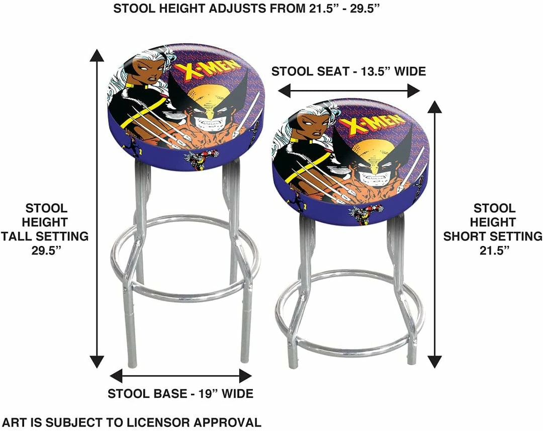 ShopHippo New ARCADE1UP Stool Adjustable Height 21.5 Inches To 29.5 Inches (X-Men Wolverine) 5 ShopHippo New ARCADE1UP Stool Adjustable Height 21.5 Inches To 29.5 Inches (X-Men Wolverine)