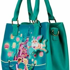 LOUNGEFLY Tangled Rapunzel Castle Glow In The Dark Crossbody Bag